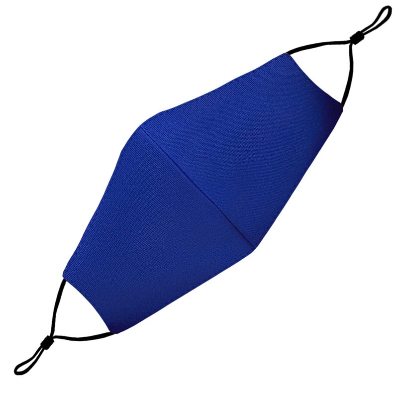 MASK BY DESIGN Washable Face Mask with Adjustable Ear Loops & Nose Wire - 3 Layers, Made in USA (Solid Royal Blue) - Image 3